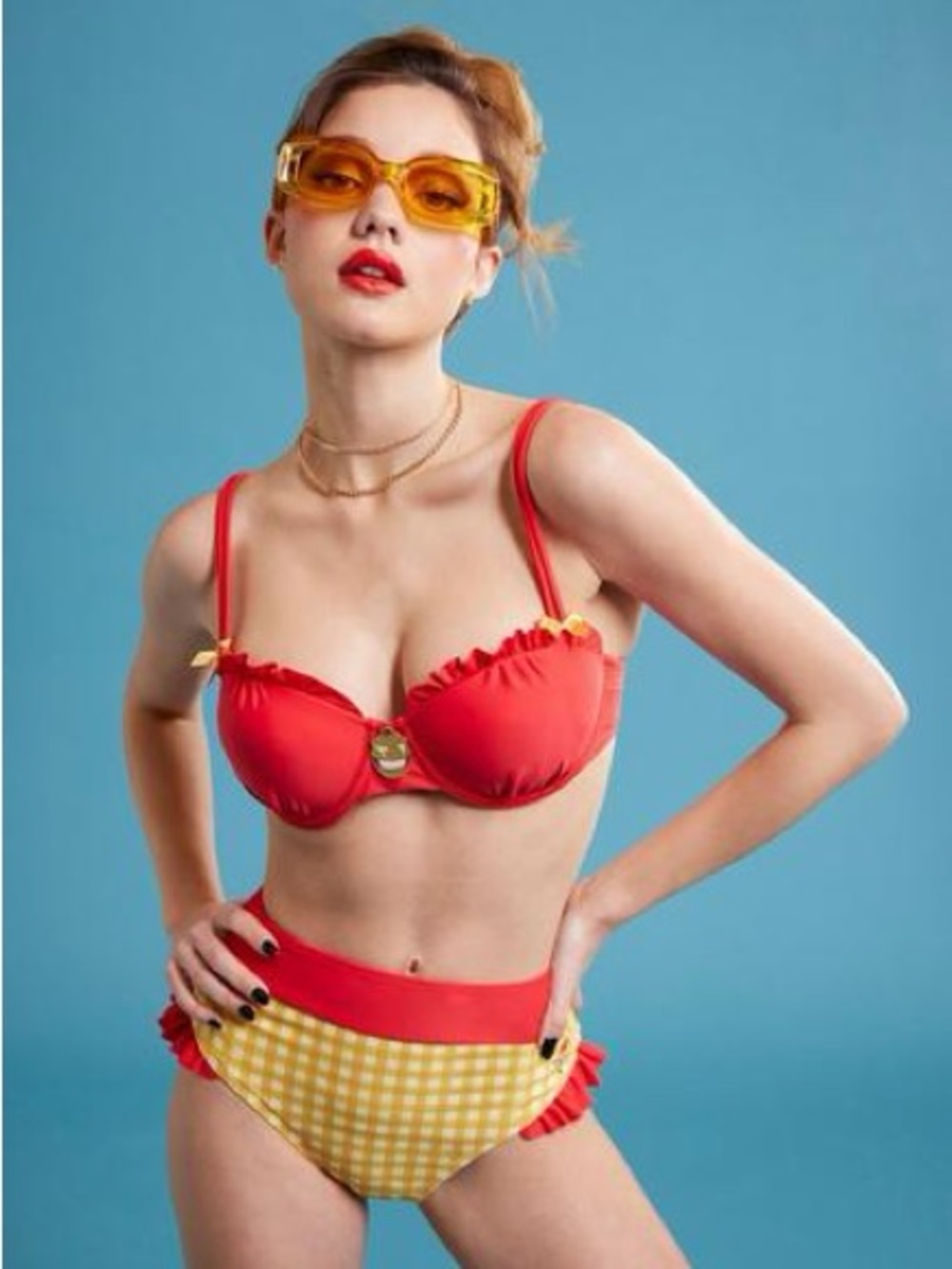 NWT Hot Topic Disney Winnie the Pooh Gingham Bikini Set XL